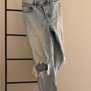Abercrombie & Fitch Light Blue Distressed Boyfriend Jeans